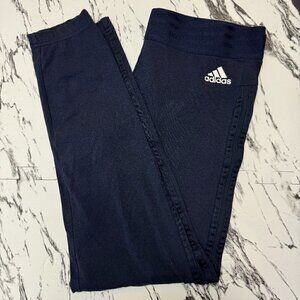 EUC - Adidas, Navy 3 striped cotton leggings Size L